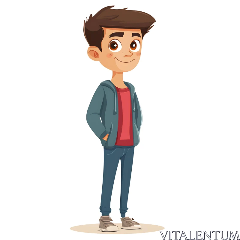 AI ART Young Boy Cartoon Character Design