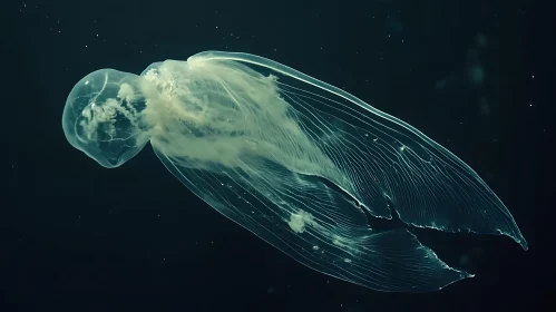 Translucent Marine Life in Ocean Depths