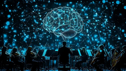 Glowing Brain Orchestra Performance