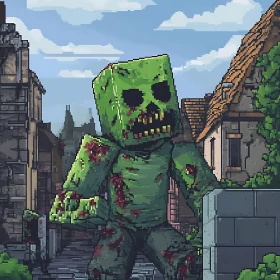 Minecraft Zombie Pixel Art