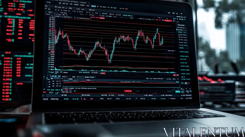 Stock Market Analysis on Laptop AI Image