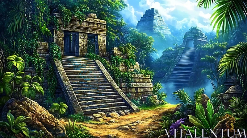 AI ART Lost Temple of the Maya Civilization