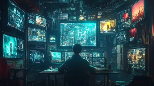 Hacker's Den: A Cyberpunk Vision