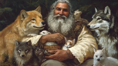 Wolves and Human Connection Art