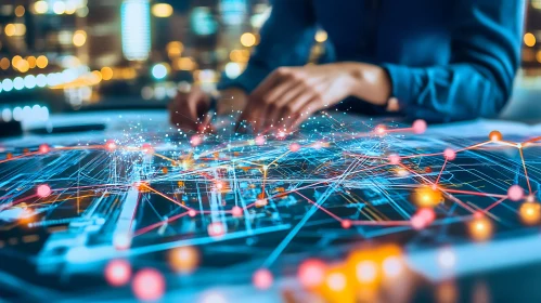 Digital Network Connections Concept