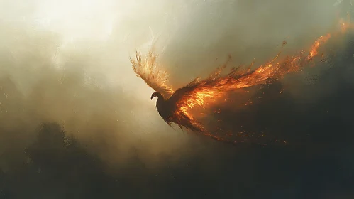 Phoenix Bird Ablaze: Rebirth Concept Art