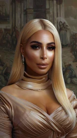 Elegant Portrait of Kim Kardashian