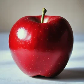 Glossy Red Apple Close-Up