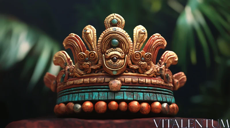 Ornate Crown with Intricate Carvings AI Image