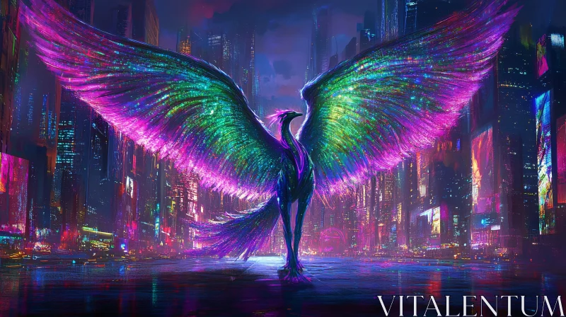 Urban Phoenix: A Neon-Infused Fantasy AI Image