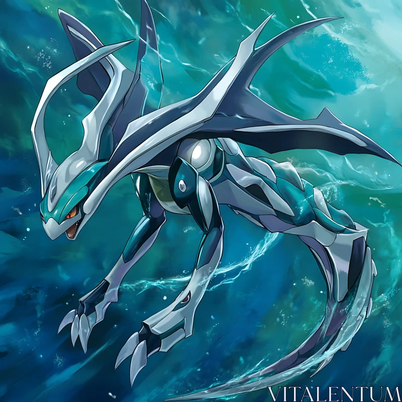 Glistening Mythical Dragon AI Image