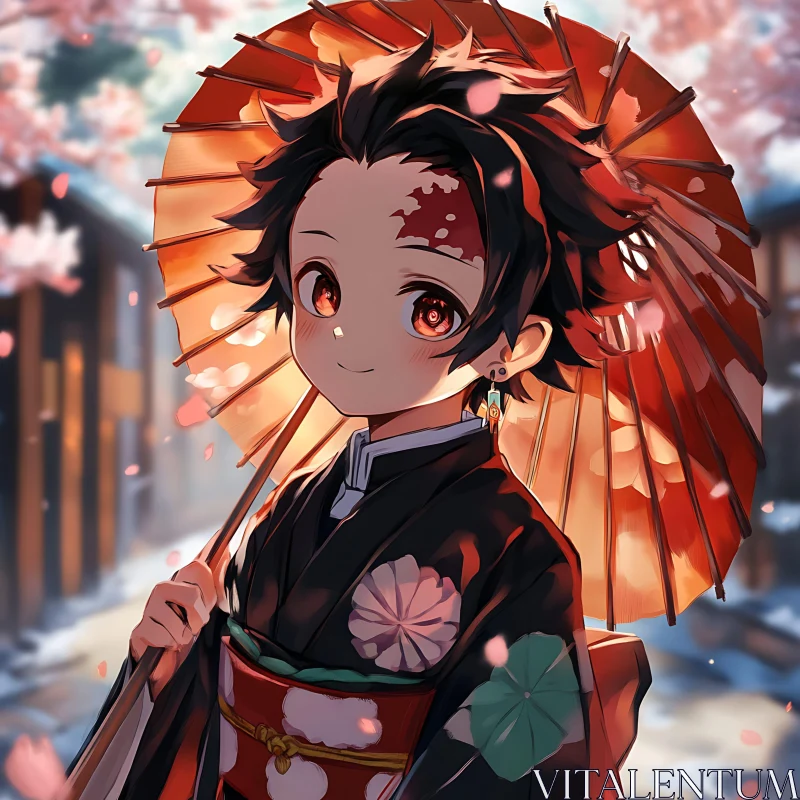 Springtime Anime Scene AI Image