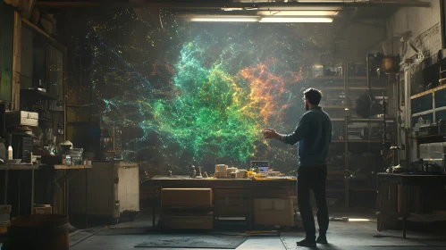 Man Viewing Nebula Art