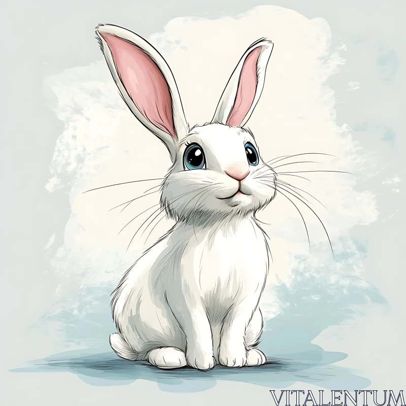 Cute Bunny Artwork AI Image