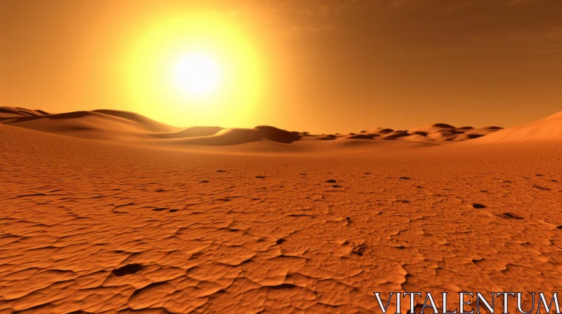 Martian Sunrise: A Photo-Realistic Landscape AI Image