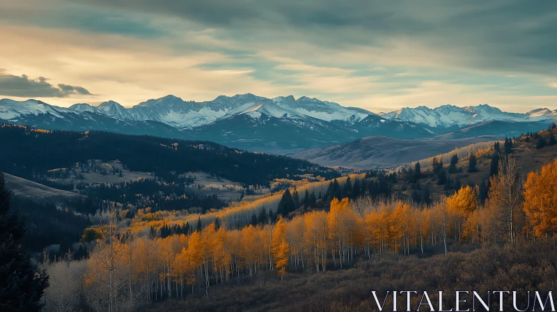 AI ART Scenic Mountain View with Fall Foliage