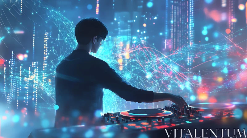 Futuristic DJ Performance AI Image