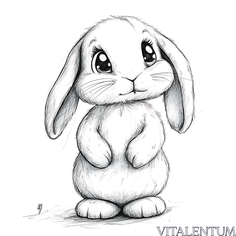 Whimsical Bunny Illustration for Children AI Image