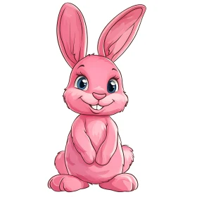 Charming Pink Rabbit Character