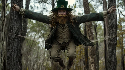 Forest Interrupted: A Leprechaun's Unexpected Halt