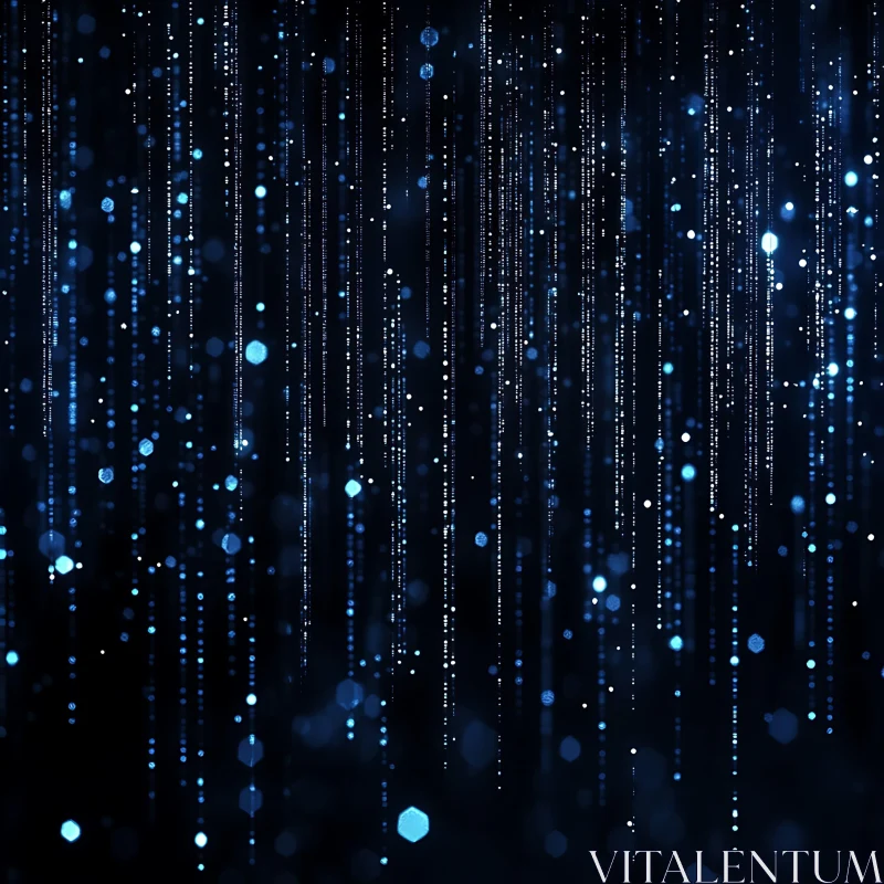 Abstract Blue Glitter Lightfall AI Image