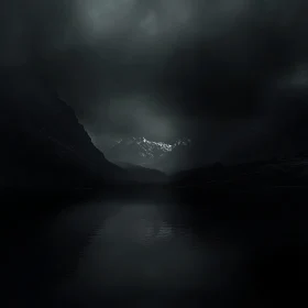 Dark Mountain Lake Reflection