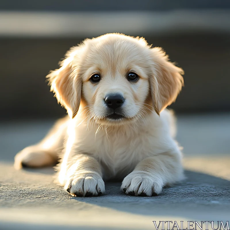 Golden Retriever Puppy in Light AI Image