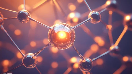 Glowing Molecular Network Abstract Design