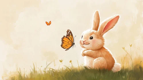 Bunny with Butterflies