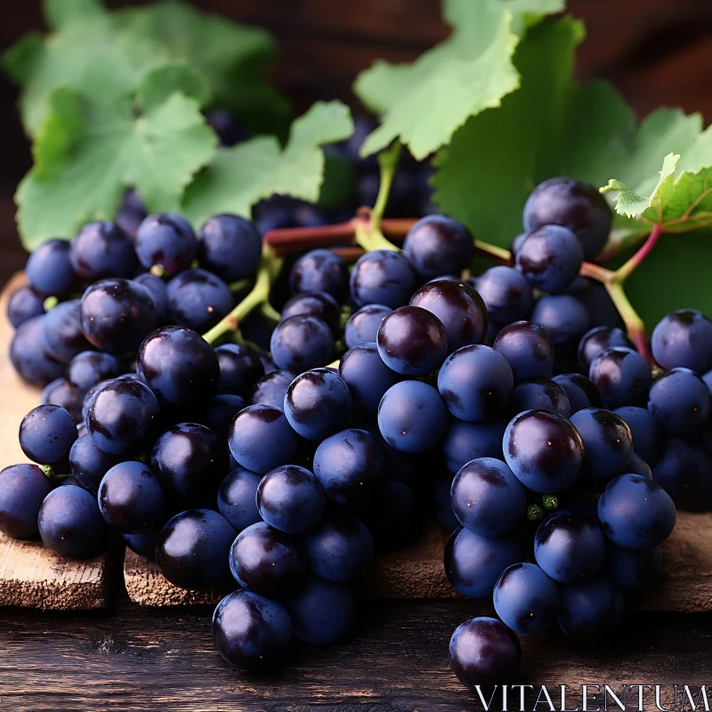 Fresh Blue Grapes Still Life AI Image