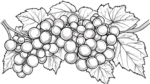 Monochrome Grapevine Illustration