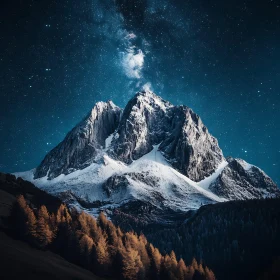 Snowy Peaks and Starry Night