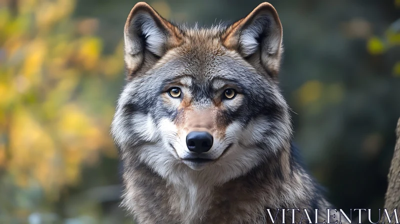 Close-up of a Wolf in Natural Habitat AI Image