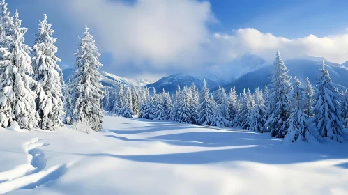 Winter Forest Under Fresh Snow