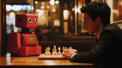Red Robot Chess Duel