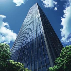 Modern Skyscraper with Glass Facade