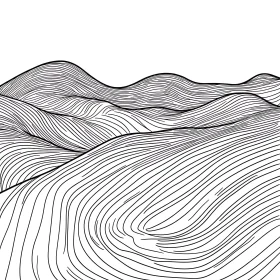 Monochrome Wave Line Art