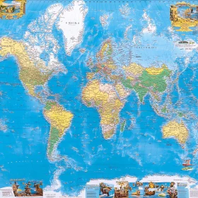 Geographic World Map Print