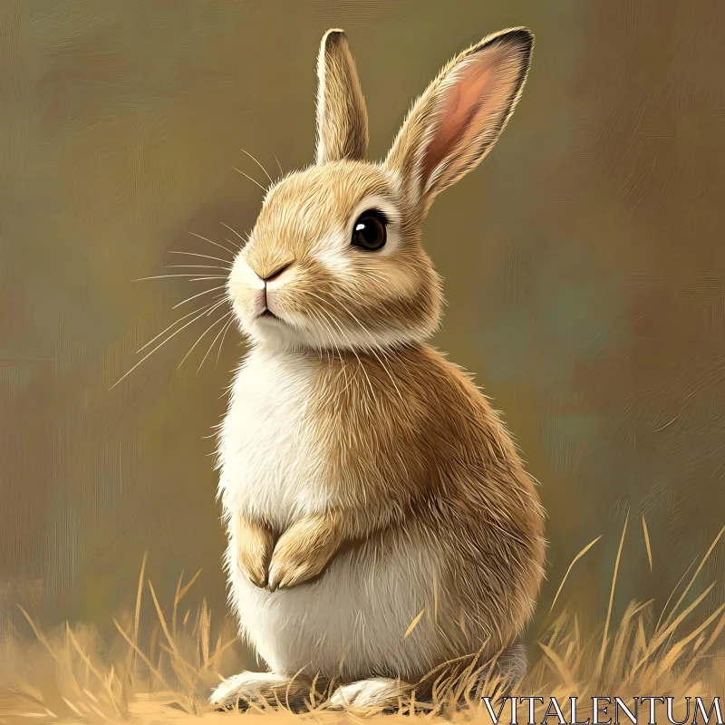 Serene Bunny Art - Animal Portrait AI Image