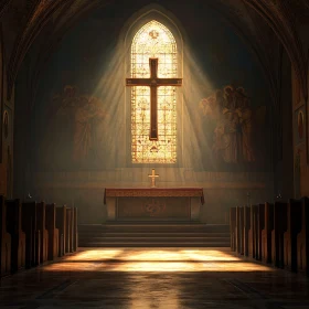 Sunlit Sanctuary: A Church Interior
