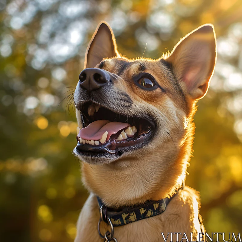 Cheerful Dog Enjoying Sunlight AI Image