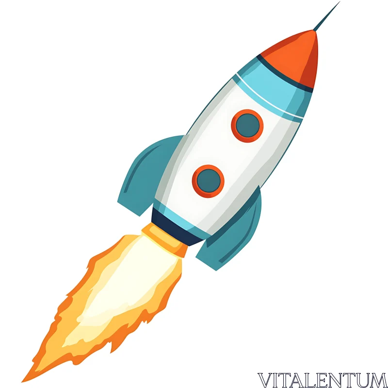 Whimsical Rocket Ascending AI Image