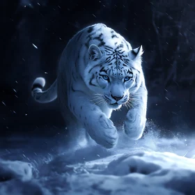 White Tiger in Winter Ambience