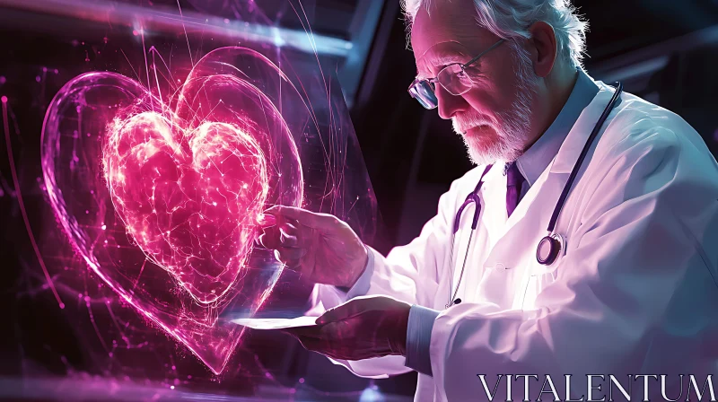 AI ART Futuristic Heart Analysis by Doctor