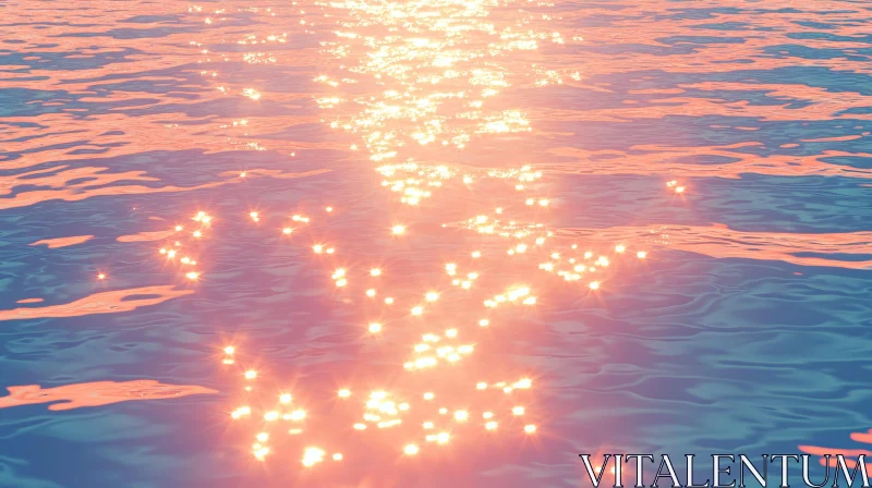 Sparkling Sunlight on Water AI Image