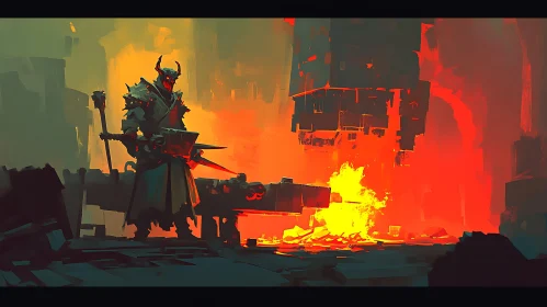 Demon Blacksmith in Hell's Forge