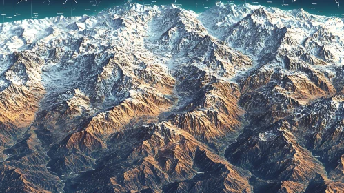 Snowy Peaks Mountain Range Landscape