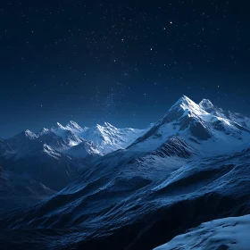 Starry Night Over Mountain