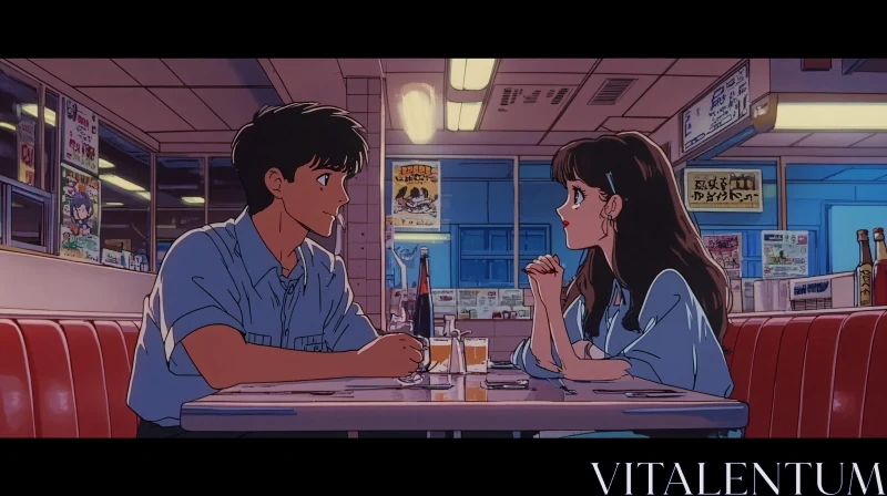 AI ART Retro Diner Anime Scene