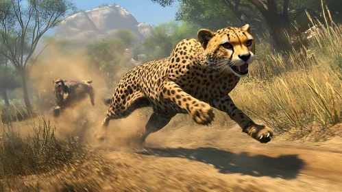 African Cheetah on the Hunt